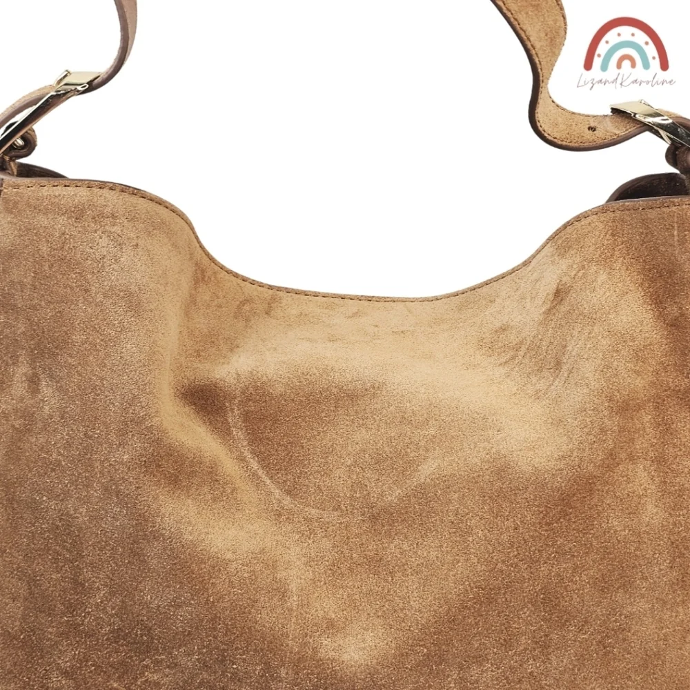 New! J. Crew Berkeley Shoulder Bag in Suede Blonde Espresso - Picture 11 of 16